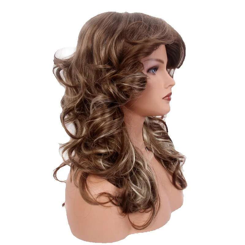 Wind medium soft Guangzhou American British wig long curly hair women's headband