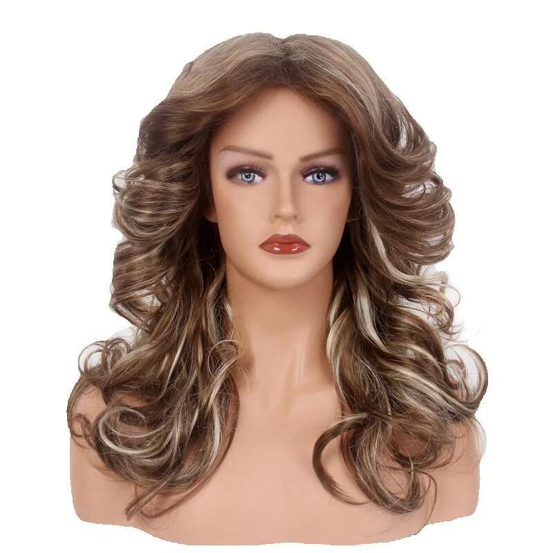 Wind medium soft Guangzhou American British wig long curly hair women's headband