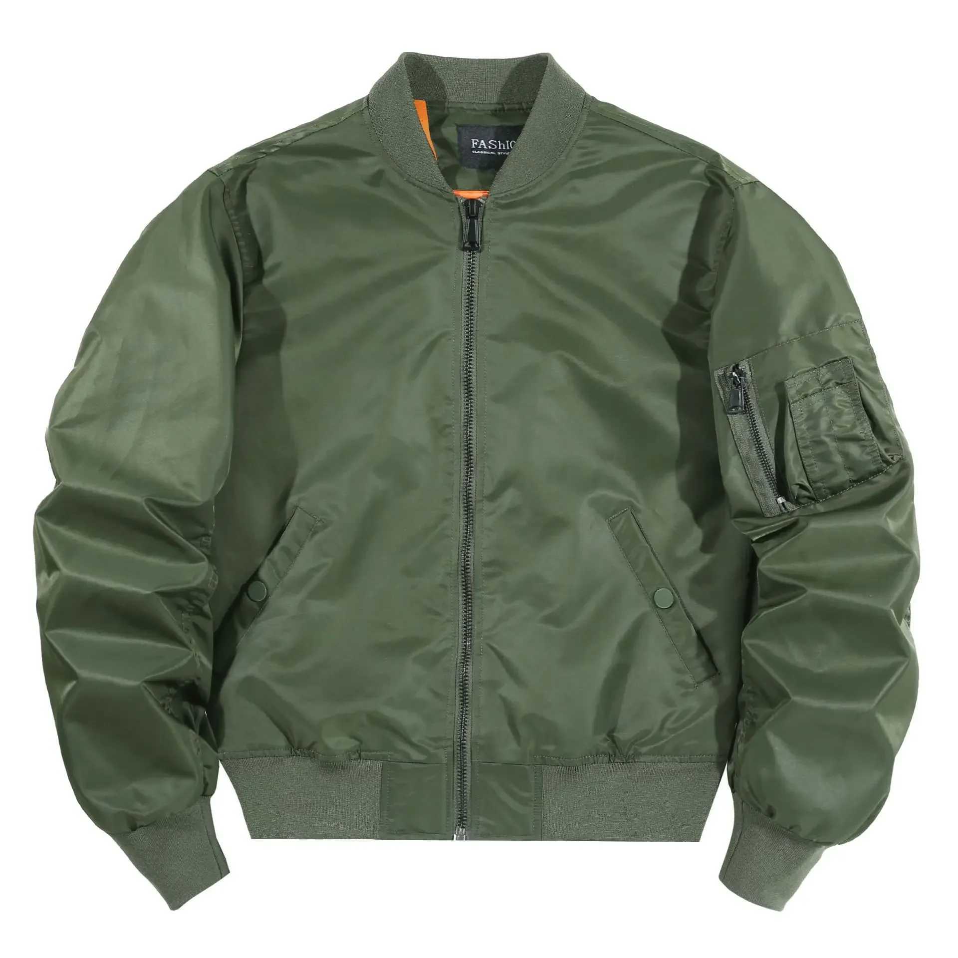 Boys retro red bomber jacket oversized spring short sleeved windproof jacket mens zipper flight jacket baseball jacket Plus size 5XL Y241009