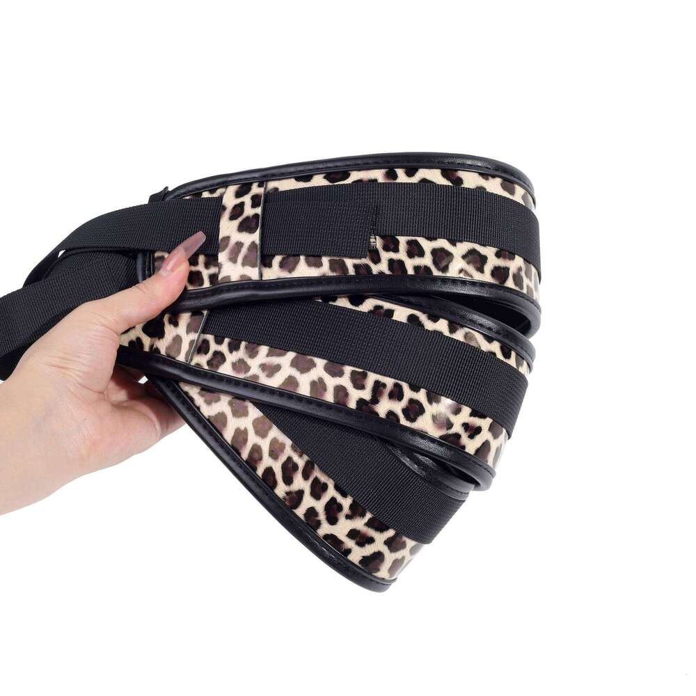 SM adult adult sex toy leopard print split leg strap m leg strap bed binding restraint split leg device cross-border manufacturer