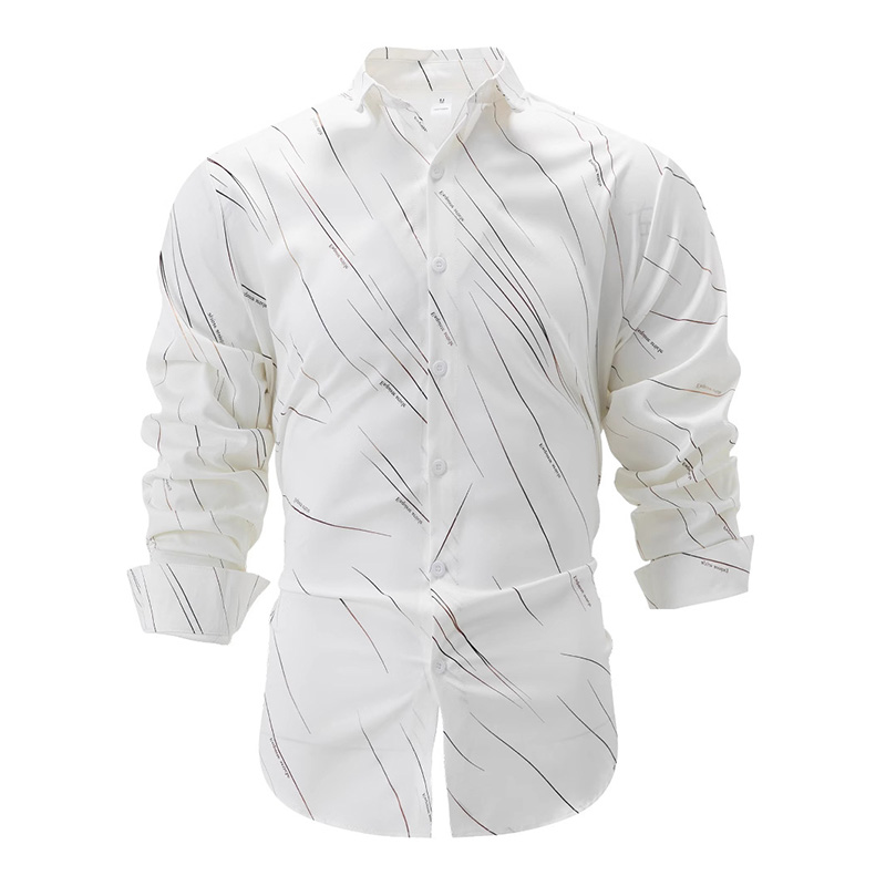 Mens Print Breathable Casual Blouse T-shirts Long Sleeve Tops 2024 Spring Summer Fashion High Quality Cotton T-Shirt Streetwear Hip Hop Style Hawaiian
