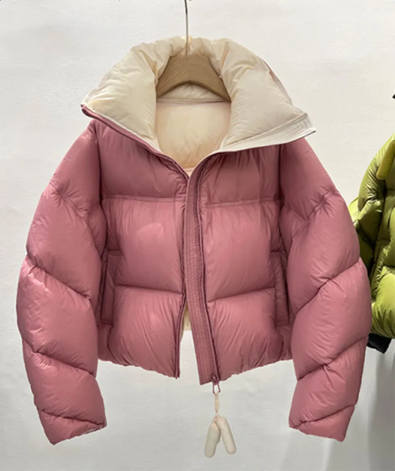 Warm Womens Down Jacket Stand Collar Windproof Short Padded Thicken Winter Korean Loose Parkas Coat Women Outwear 240930