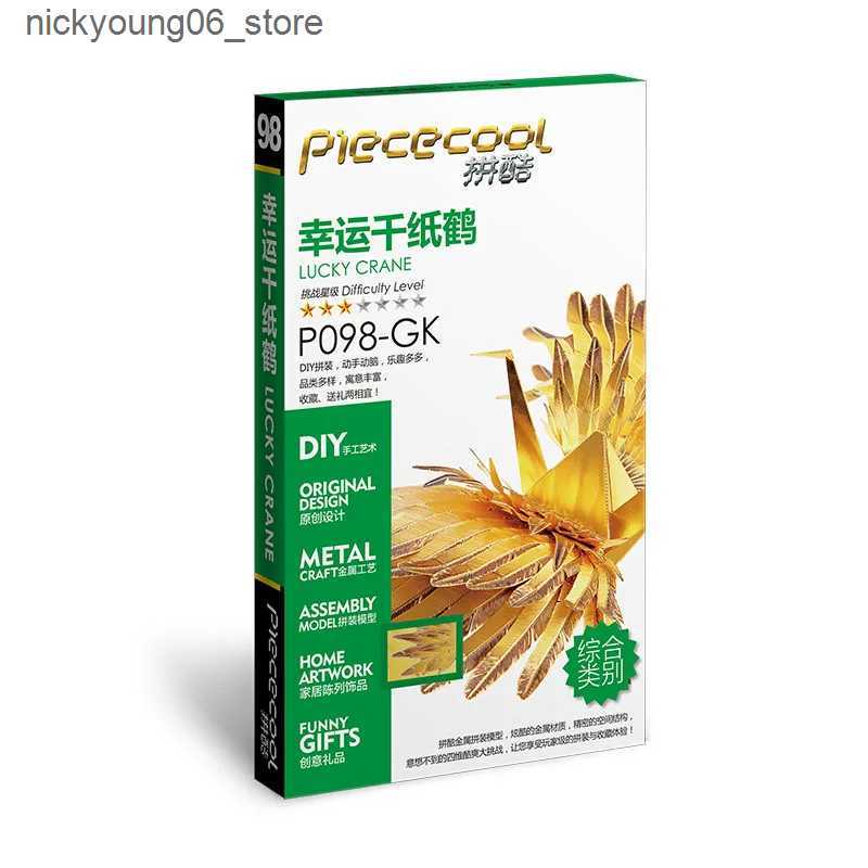 3D Puzzles 2018 Piececool 3D Metal Puzzle gold and black Lucky Crane DIY Laser Cut Puzzles Jigsaw Model For Adult Kids Educational Toys L240910