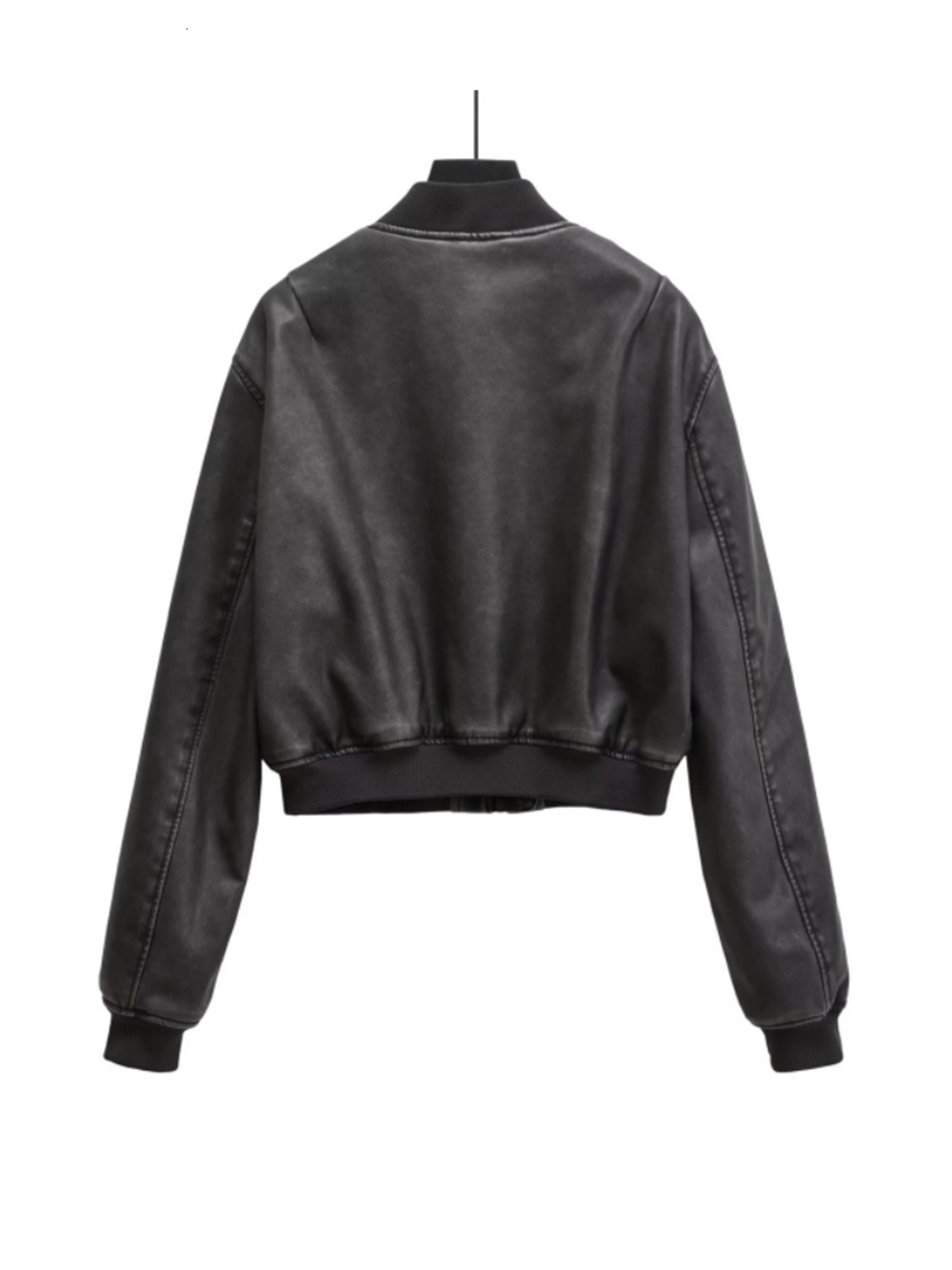 ZACK RAIN Women 2023 Autumn Fashion Ladies Casual Comfortable Inner Padded Long Sleeves Leather For Women's Jacket