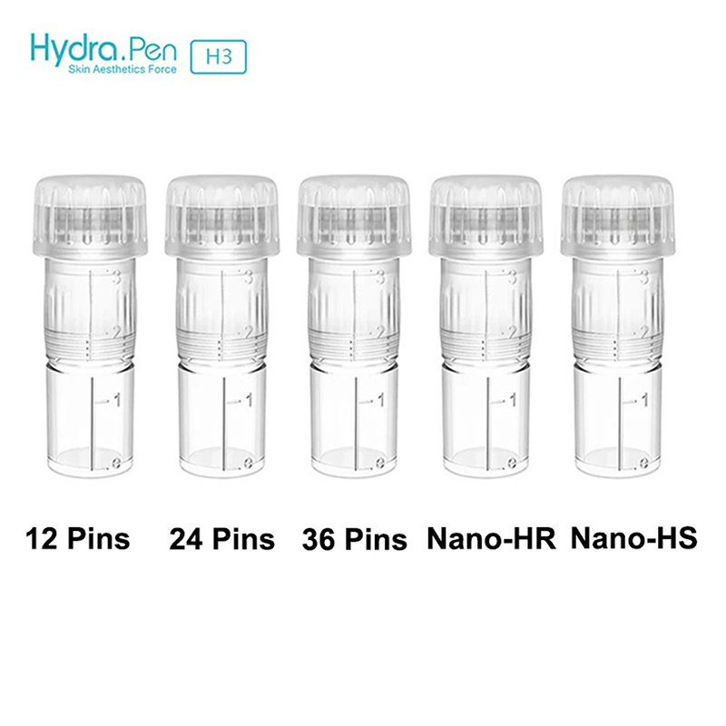 50pcs Derma Pen H3/H5 Cartridges Needles 12/24/36pin Nano-HR Nano-HS Replacement Cartridge for Hydra.Pen H3 H5 Dermapen Containable MTS Tips 3ml Serum