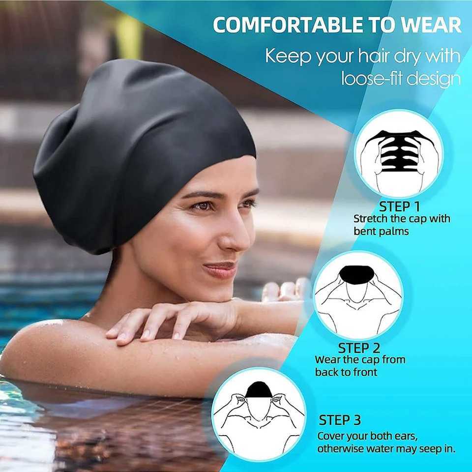 Oversized silicone swimming cap long hair and dirty brain including soft and comfortable adult style swimming cap CL241009
