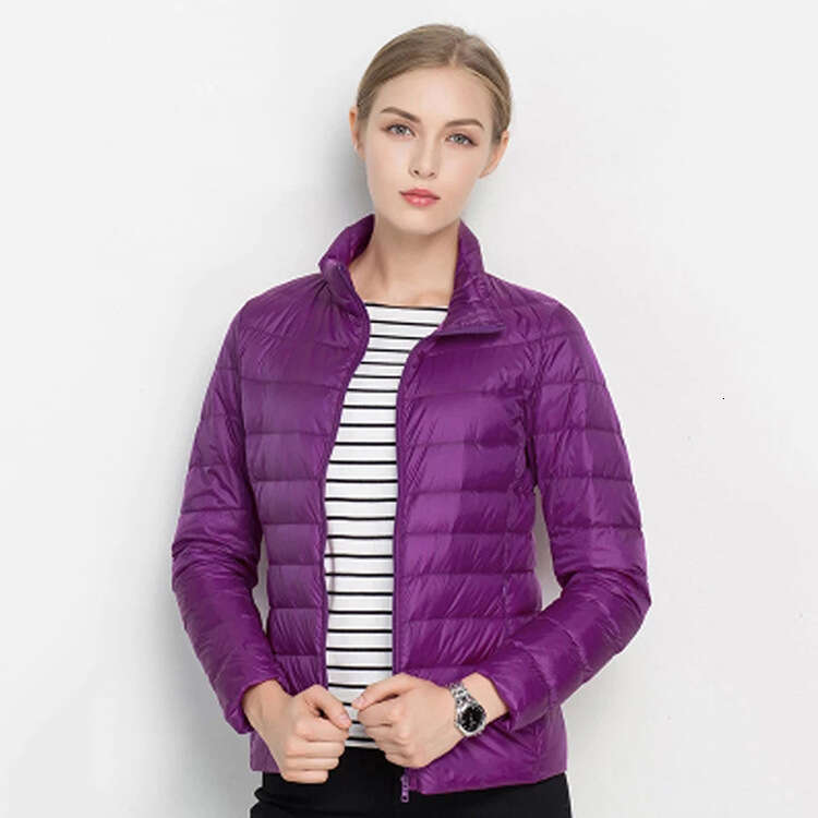 2024 Autumn/Winter Fashionable Lightweight White Duck Stand up Collar Slimming Womens Winter Down Jacket