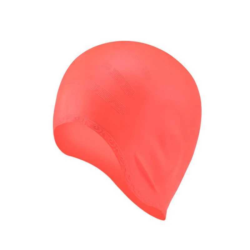 Adult swimming cap silicone earmuffs diving cap mens large swimming cap womens swimming equipment wholesale CL241009