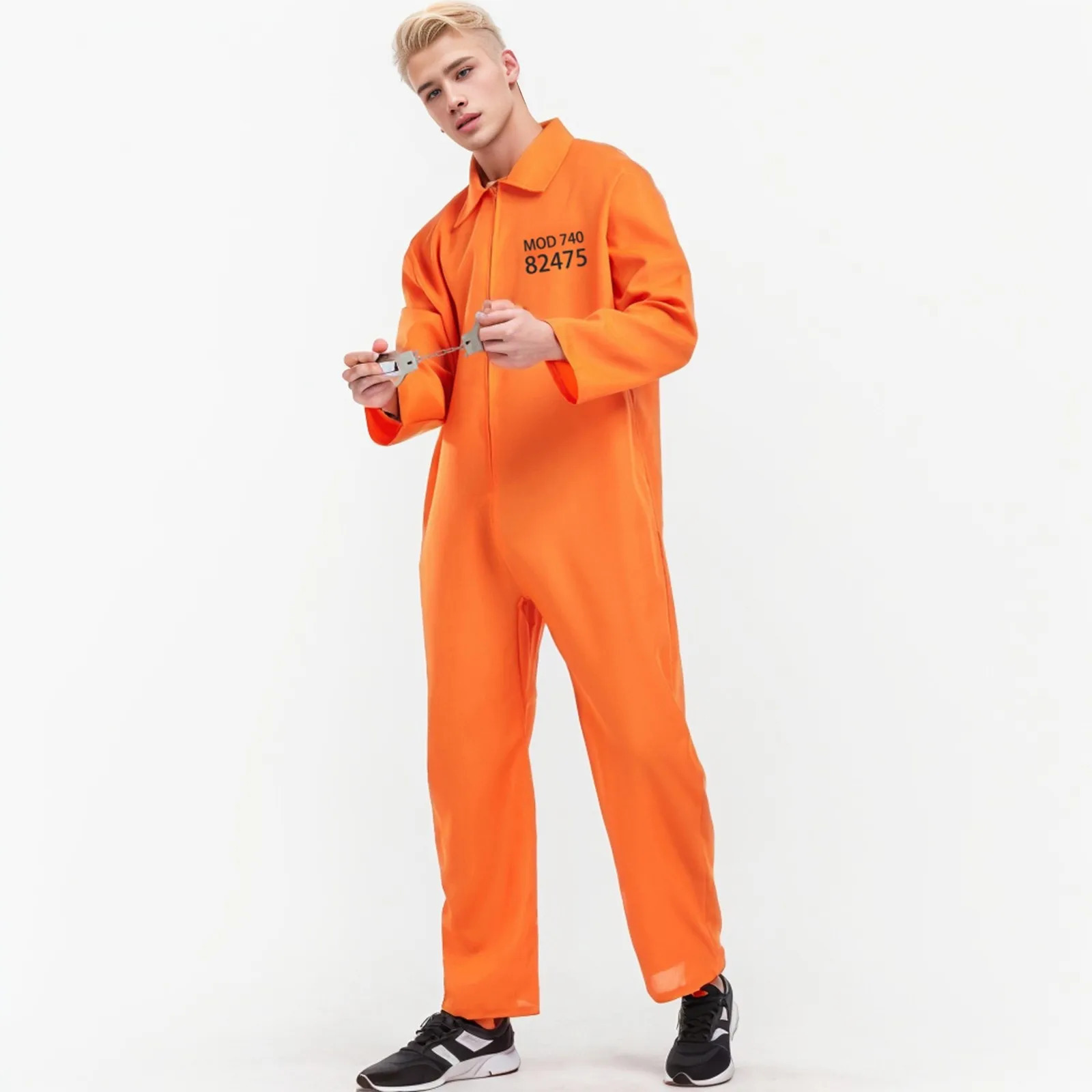 Mardi Gras cosplay costumes couple matching prisoner stage performance costumes orange jumpsuit cosplay male cosplay party costumes 241009