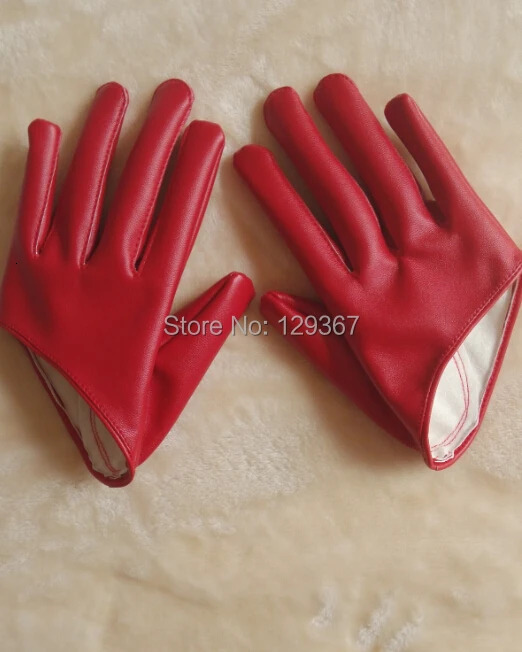 Womens Short n PU Leather Half Palm Motorcycle Gloves Performance Dance R982 241009