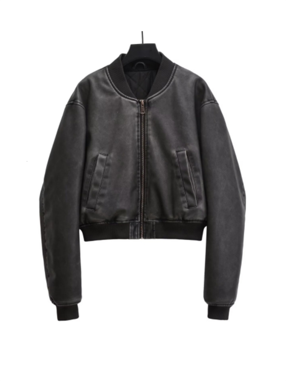 ZACK RAIN Women 2023 Autumn Fashion Ladies Casual Comfortable Inner Padded Long Sleeves Leather For Women's Jacket