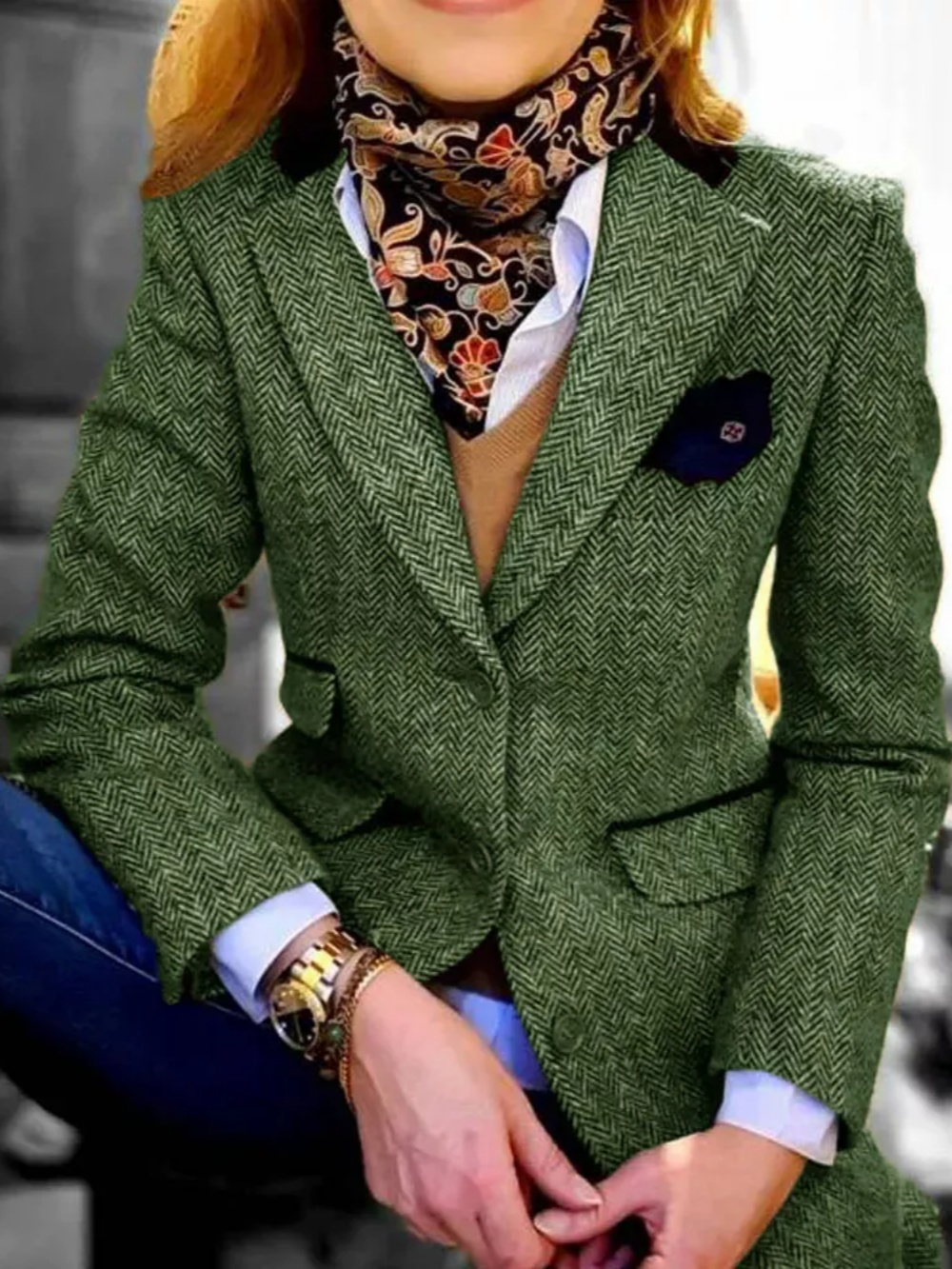 Fashion Mother of the Bride Suits One Piece Set Jacket Women Business V Neck Two Pocket Formal Work Wear