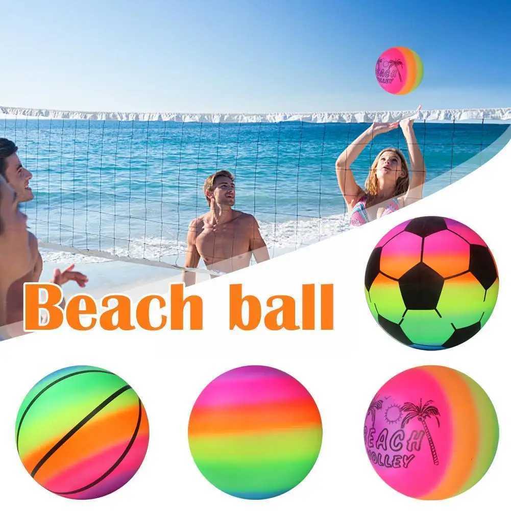 Rainbow Beach Ball Sports Ball Volyball Football Pool Swimming Beach Rubber Beach Football Childrens Football TrainingW241008