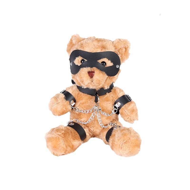 Sexy SM toy bear sex suggestive leather binding eye mask bear adult product violent bear gift one piece hair replacement