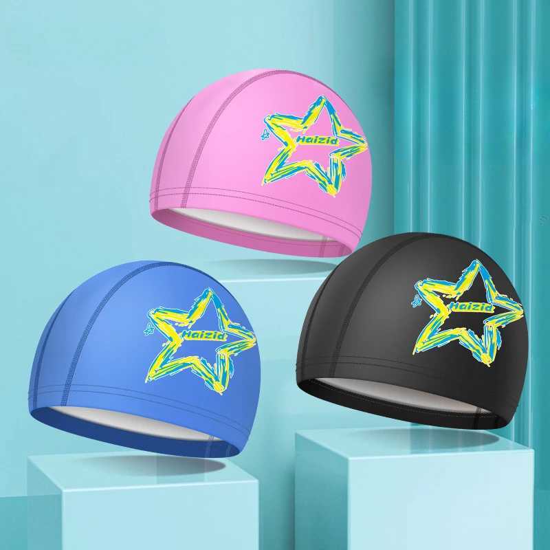 Swimming cap universal mens PU waterproof swimming cap large size long hair ear protection adult swimming cap pool accessories CL241009