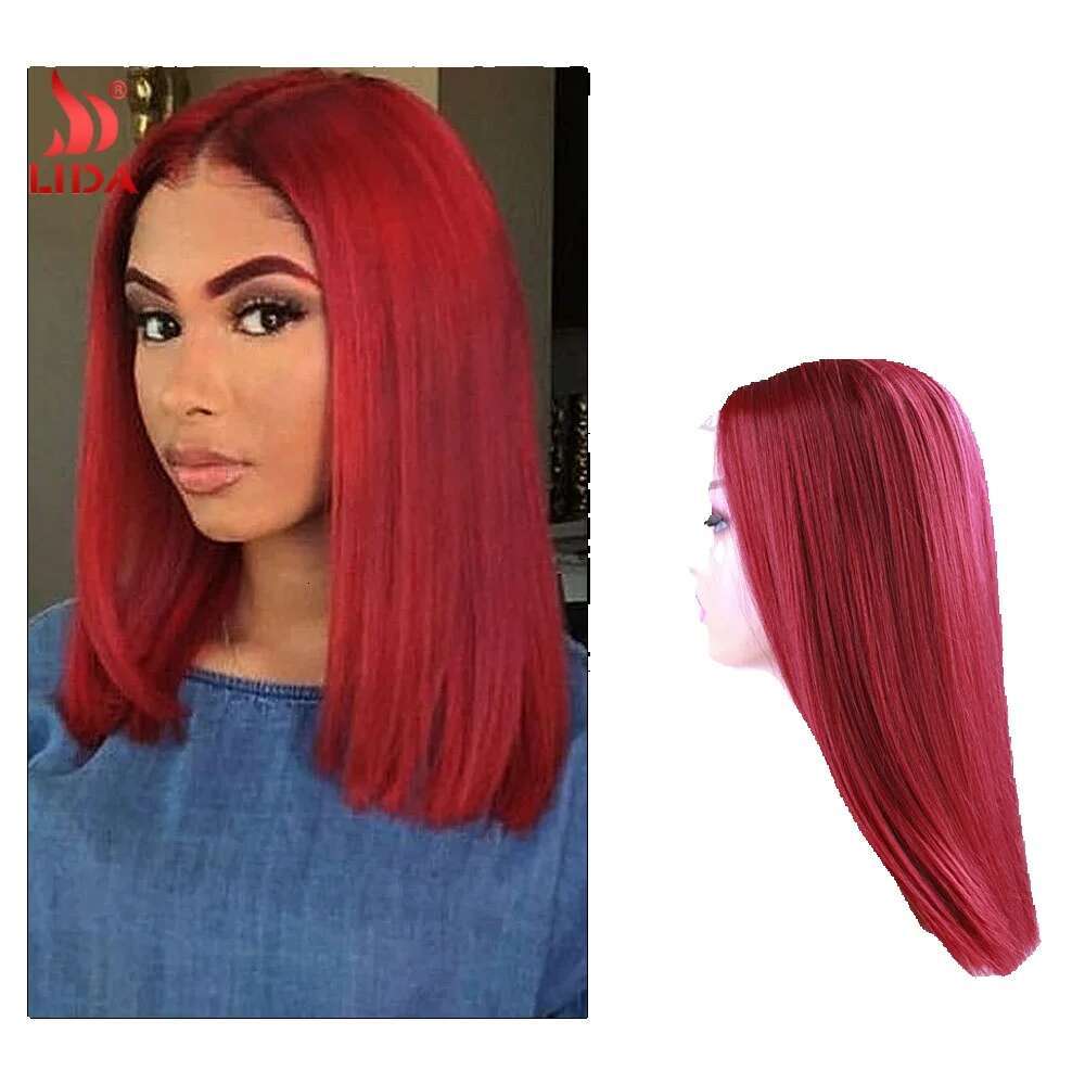 Wig Bob Lace Headset Bobble Female Middle Split Synthetic Wigs