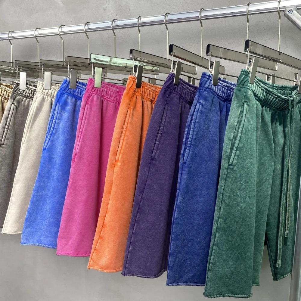 Retro mens wash shorts casual retro womens bag pants mens summer clothing Y2k unisex gothic street clothing mens 241009