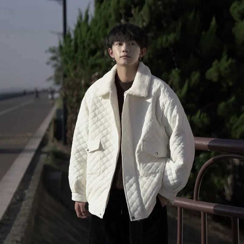 Winter Down Jacket Hong Kong Style Fashionable Loose Fit Oversized Thickened Mens Clothing LX241009