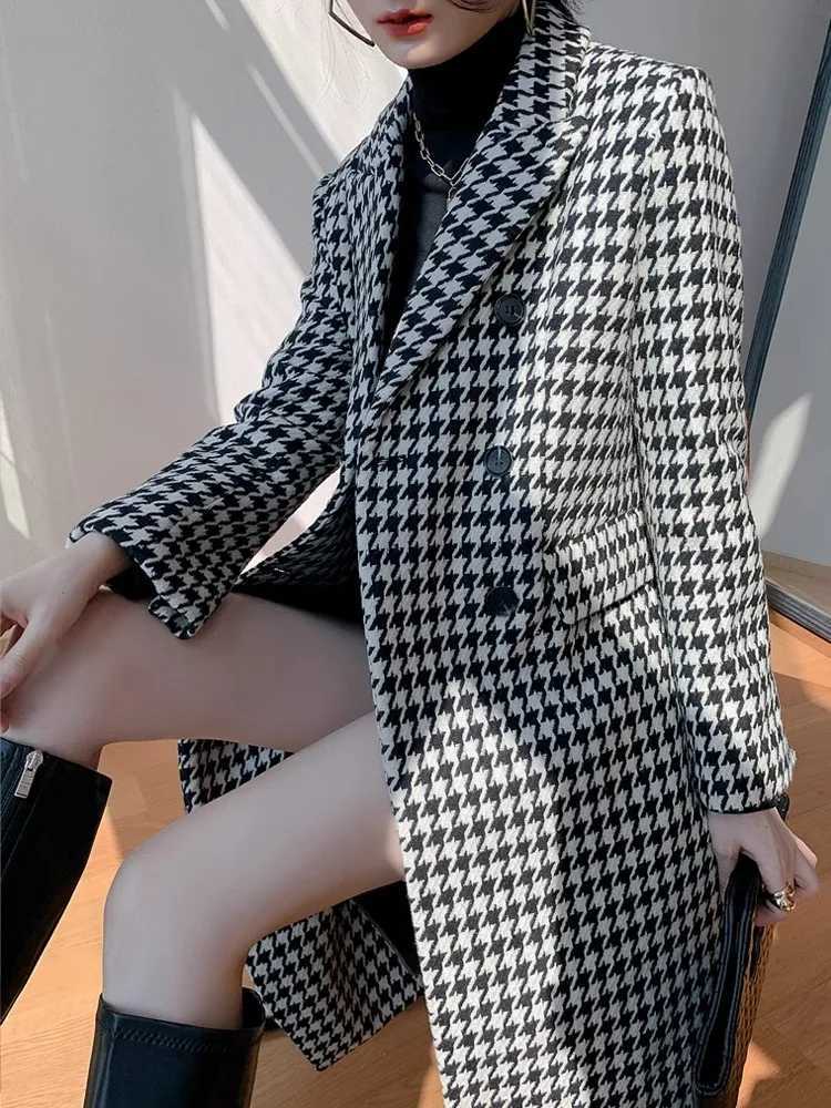 Qianniao Style Suit Jacket For Women In Autumn And Winter With A High-End And Fashionable Temperament. Medium To Long Slim FitX241009