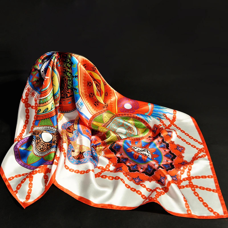 100% silk square womens scarf pure silk packaging headscarf printed natural silk neck scarf Foulard womens Bandana 88x88cm 240925