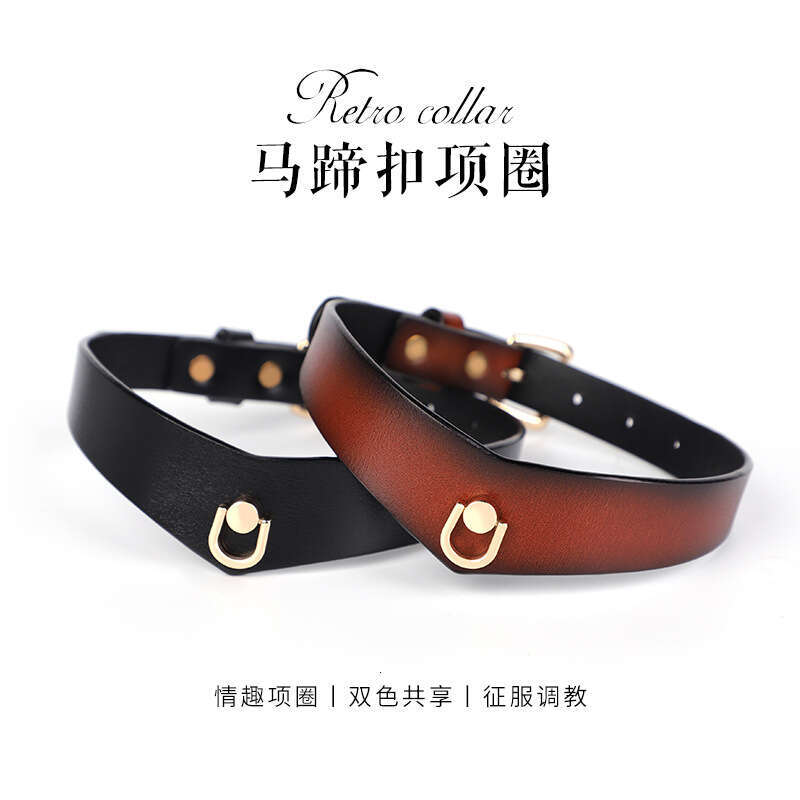 High end genuine leather SM props, sex collars, traction, sex training, female slave neck covers, alternative choker, adult products
