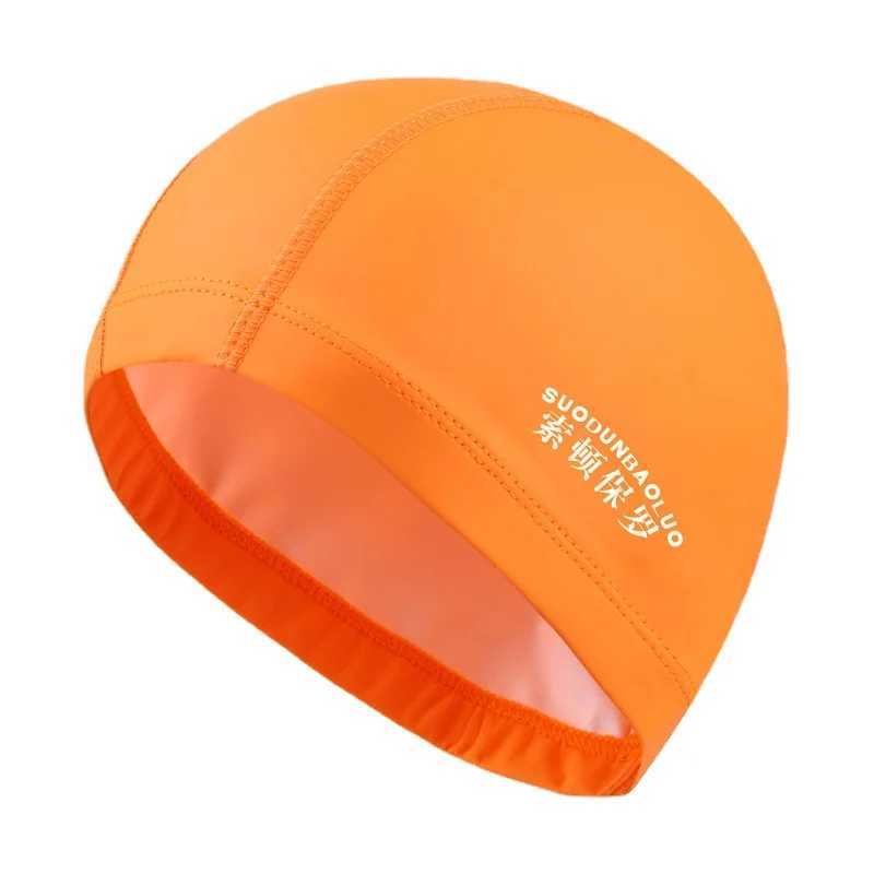 Swimming accessories for adult men/women high elasticity waterproof PU fabric ear protection long hair sports swimming pool cap swimming cap CL241009