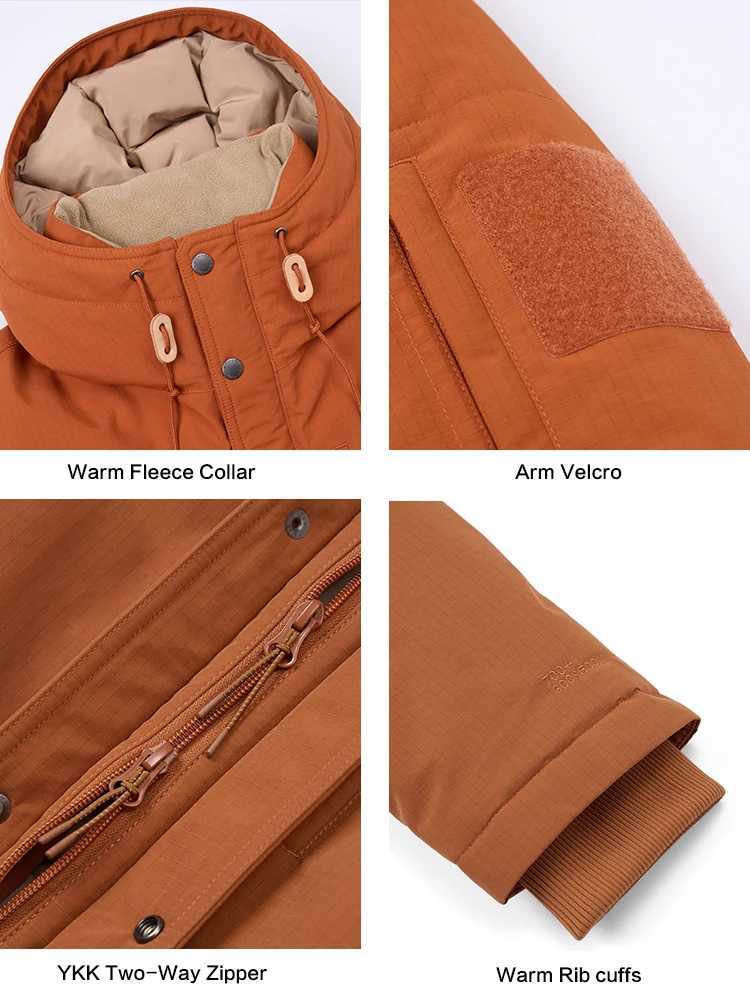 SIMWOOD 2024 Winter New 90% White Down Coats Men Hooded Water Repellent Parka Warm Outdoor Jackets LX241009