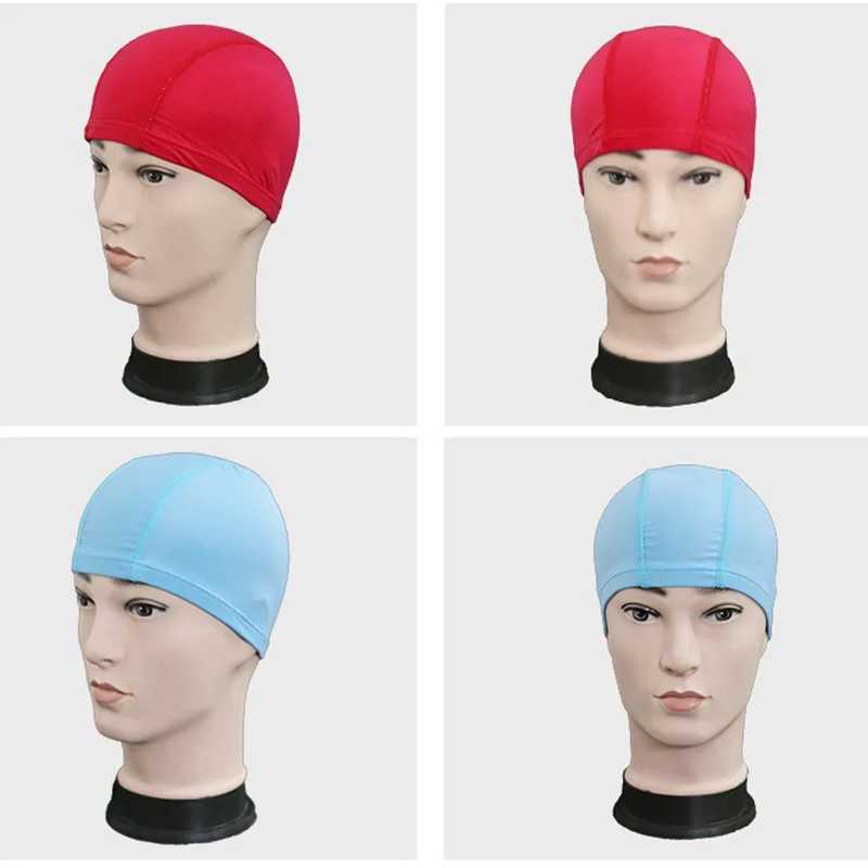 Ultra thin shower cap no size comfortable swimming cap suitable for men and women elastic nylon earmuffs long hair swimming cap CL241009