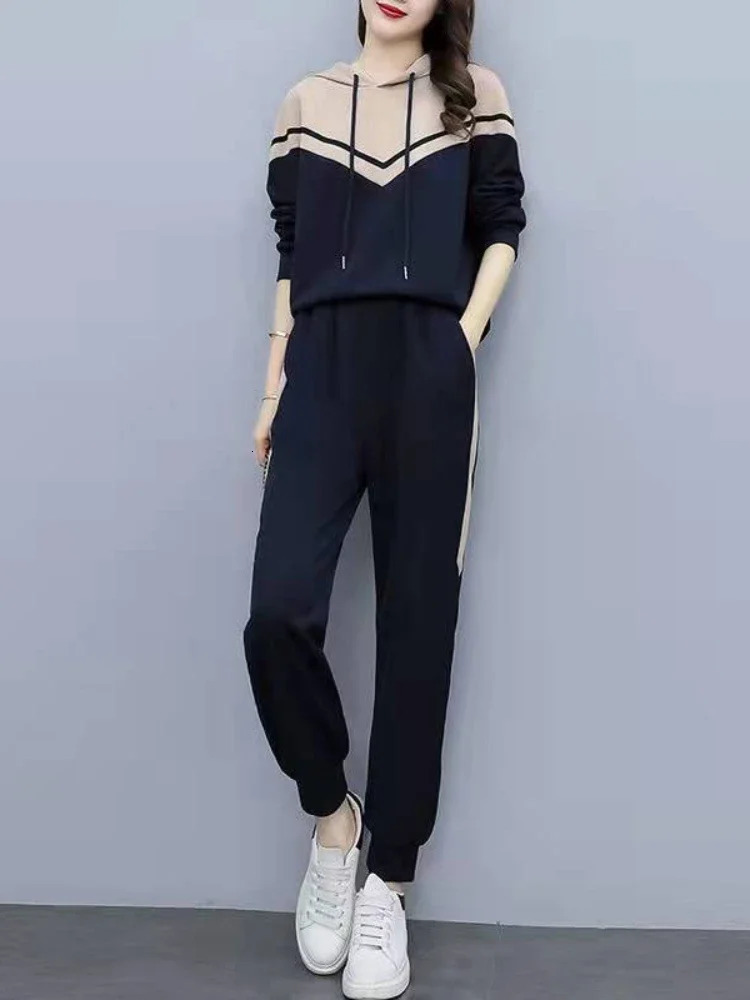 Womens Track and Field Wear Short Sleeve Tshirt Oversized Long Leg Running Set Summer Sportswear 241007