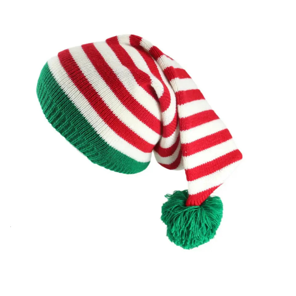 Christmas Knitted Hat Cute Elf Adult Children Soft Pea Year Party Tree Decoration Gift Holiday Supplies 241009