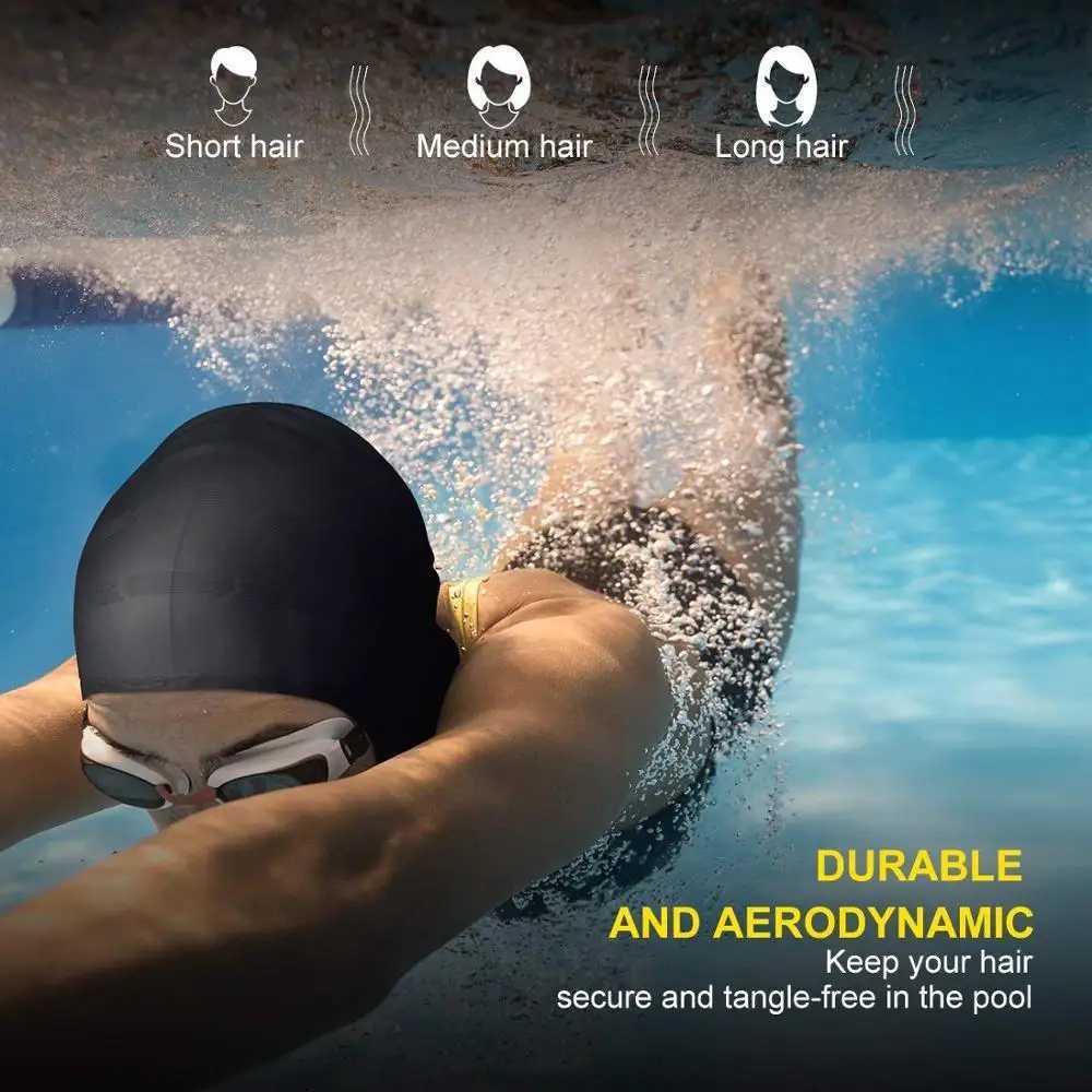 New waterproof swimming cap for men and women with long hair silicone ear protector large youth chloroprene rubber adult swimming cap CL241009