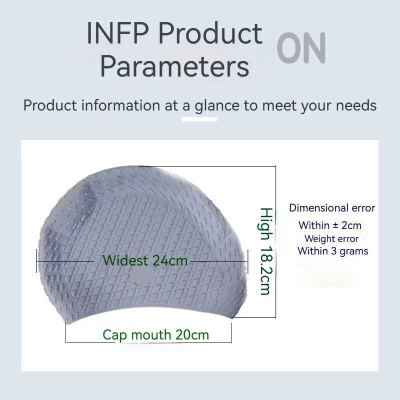 New large adult silicone swimming cap no cutting head waterproof anti fall mens and womens swimming caps CL241009