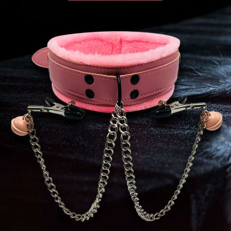 SM adult products, fun leather, women's binding collar, breast clip adjustment, alternative toy set manufacturer wholesale
