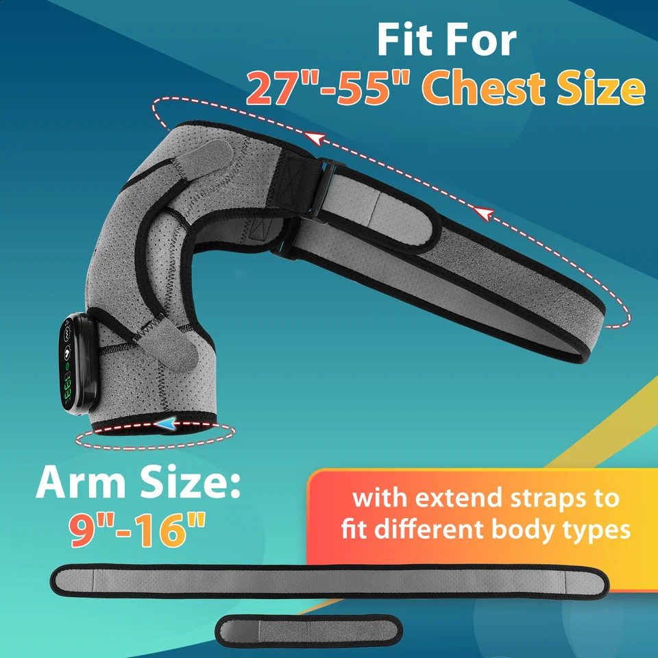 Shoulder massager with heating and compression suitable for men women electric cordless vibration massager USB heater back stand 241008