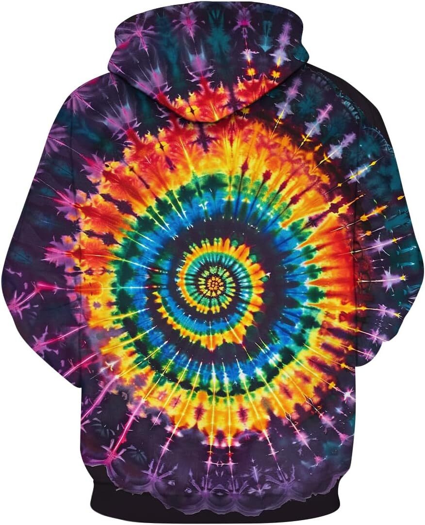 Hoodie for Mens Womens Mens 3D Tie Dye Hoodies Novelty Spiral Graphic Pullover Hooded Fashion Colorful Sweatshirt Hoodie With Pocket tracksuit