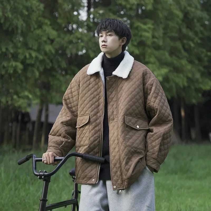 Winter Down Jacket Hong Kong Style Fashionable Loose Fit Oversized Thickened Mens Clothing LX241009