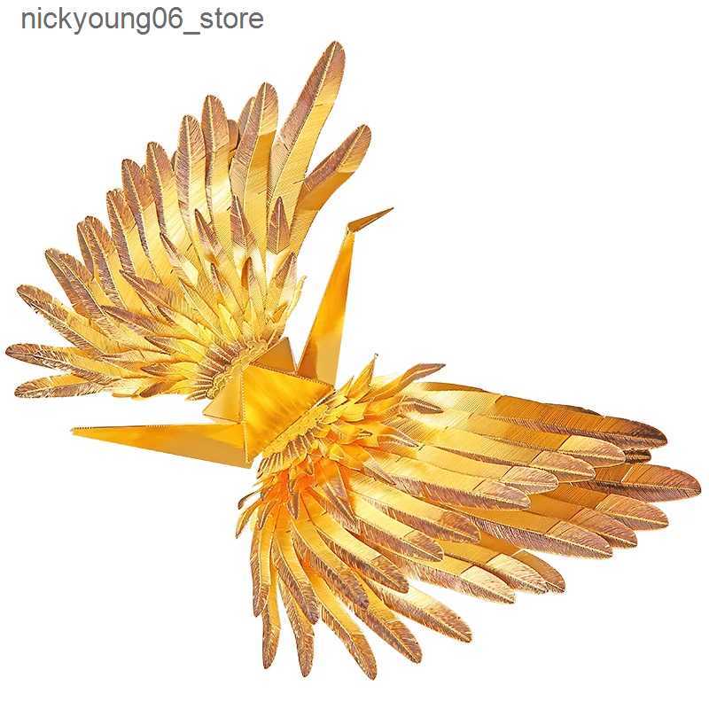 3D Puzzles 2018 Piececool 3D Metal Puzzle gold and black Lucky Crane DIY Laser Cut Puzzles Jigsaw Model For Adult Kids Educational Toys L240910