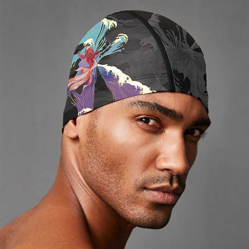 Neutral Chinese style swimming cap accessory suitable for men women children waterproof fish tail CL241009