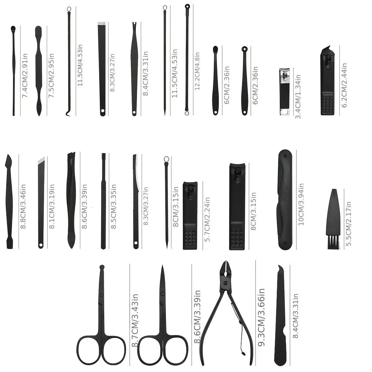 10/36 professional ergonomic foot and beauty kits including scissors nail files and travel bags 240927