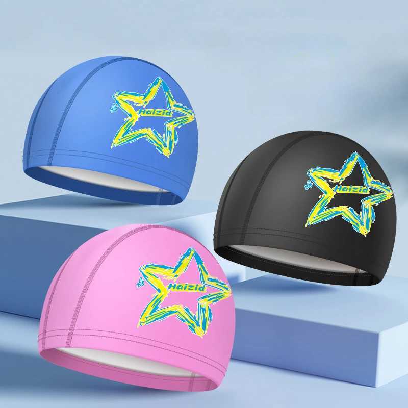 Swimming cap universal mens PU waterproof swimming cap large size long hair ear protection adult swimming cap pool accessories CL241009