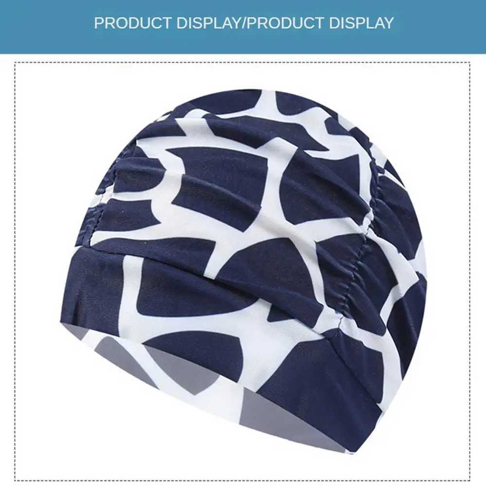 High elasticity swimming cap adult unisex double layered pleated long hair ear protection swimming cap sports swimming pool CL241009