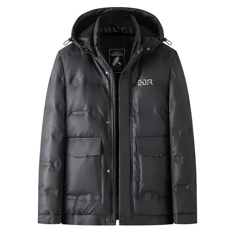 New Arrival Suepr Large Winter Short Stand Up Collar Hooded PU Down Jacket Mens Coat Plus Size L XL 2XL 3XL 4XL 5XL 6XL 7XL LX241009