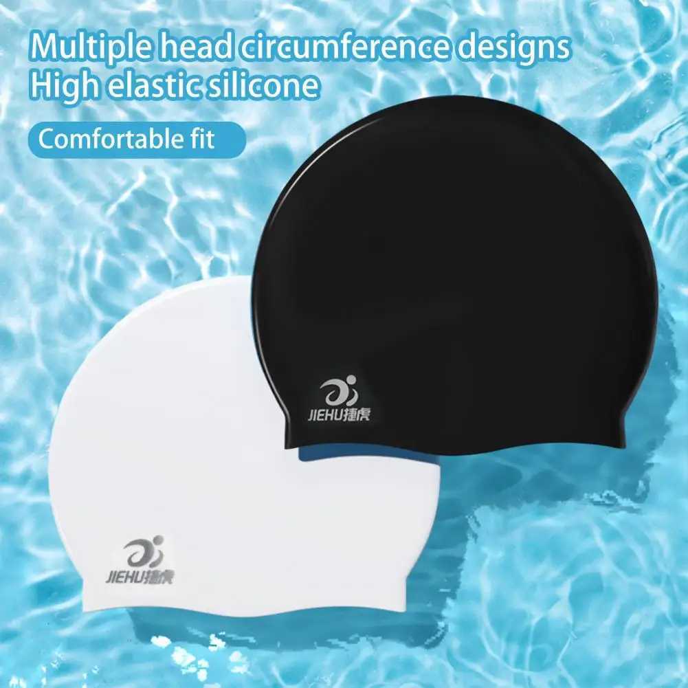 Super sized swimming cap swimming cap elastic waterproof hair care adult long hair professional swimming cap CL241009