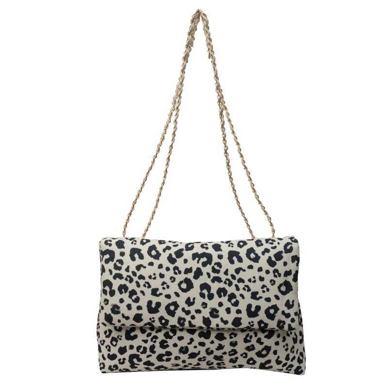 CMM Fashion Flip Up Postman Bag New Leopard Pattern Bag for Women High Texture Underarm Single Shoulder Bag