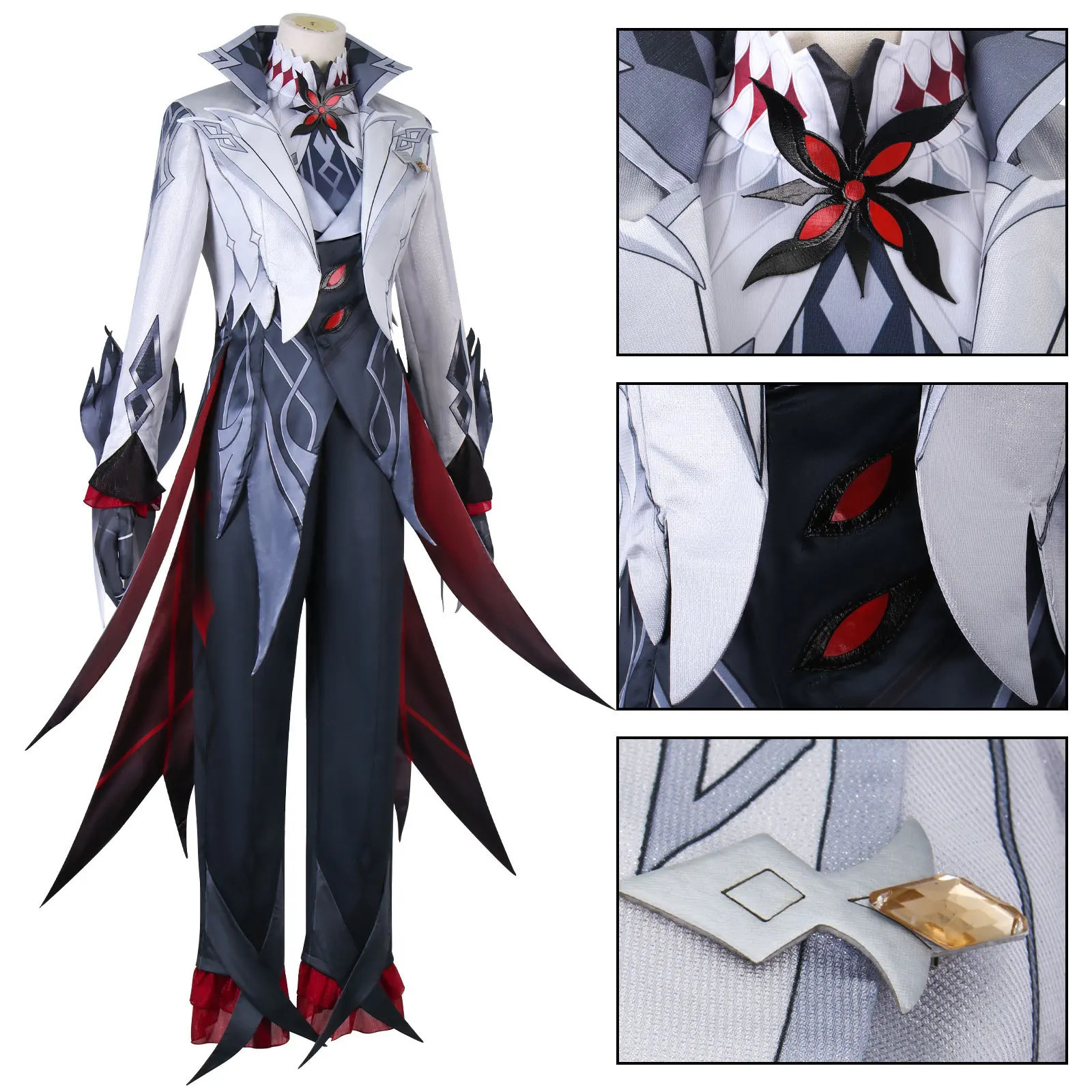 Arlecchino Knave cosplay costume Genshin Impact Fatui Harbinger wig set servant Snezhnaya Halloween womens clothing 241007
