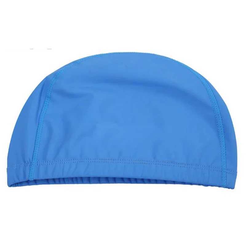 PU fabric swimming cap womens waterproof swimming pool cap sports protection ear long hair shower cap CL241010