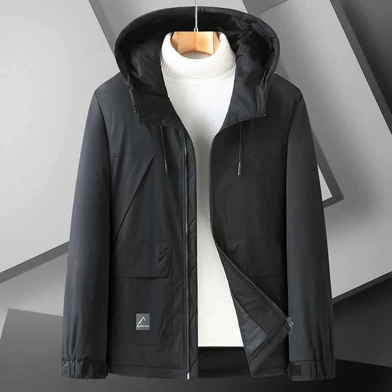 Casual 2024 Winter Mens Oversized Hooded Cotton-Padded Jackets Solid Windproof Thicken Warm Parkas Outdoor Wear Loose Down Coat LX241009