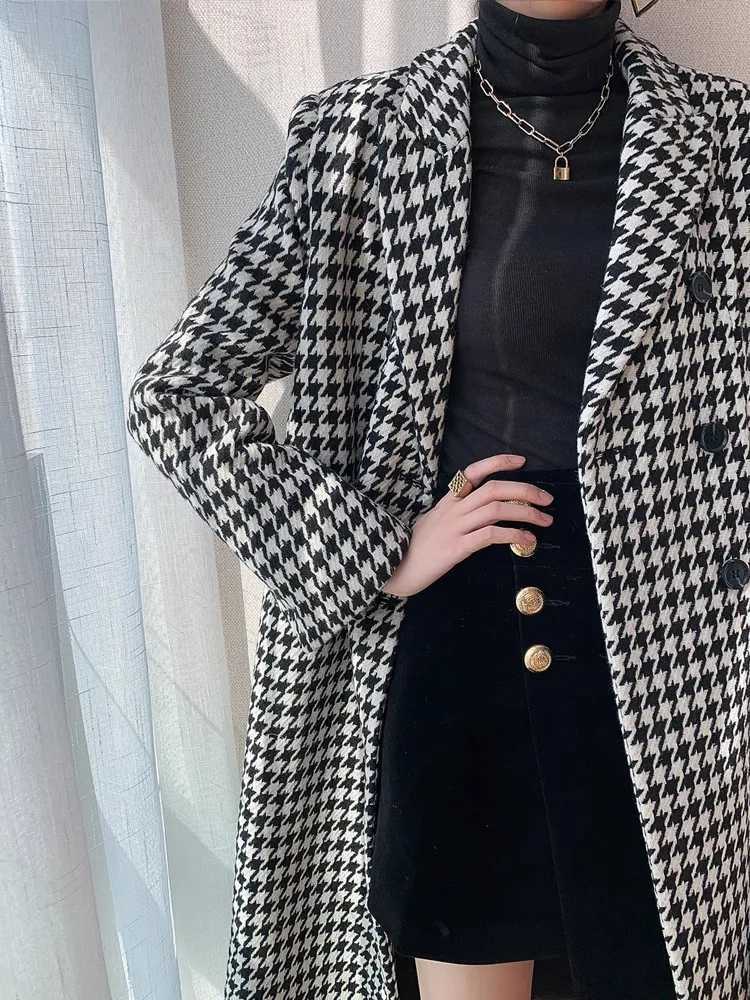 Qianniao Style Suit Jacket For Women In Autumn And Winter With A High-End And Fashionable Temperament. Medium To Long Slim FitX241009