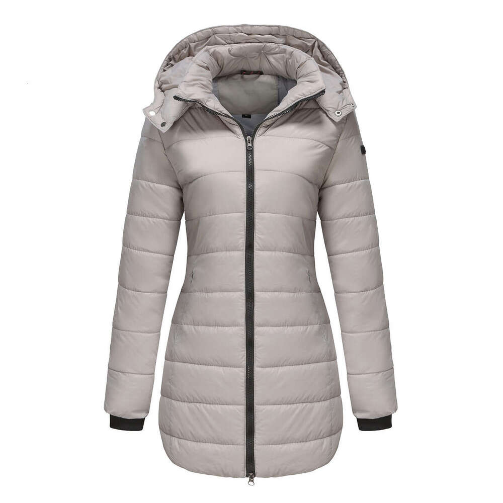 2024 New Waterproof with Detachable Hat Long Sleeve Style Overcoming Autumn and Winter Warm Cotton Coat for Women