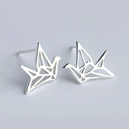 Needle female fashion, thousand paper crane artistic and fresh bird earrings, ear accessories